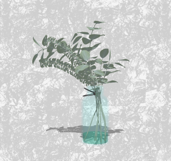 尤加利插花艺草图大师模型，花瓶艺术装饰sketchup模型下载