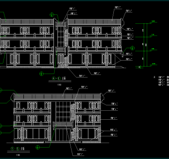 古建营业厅施工图，营业厅CAD建筑图纸下载