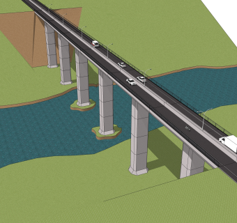 现代桥梁草图大师模型下载，sketchup桥梁su模型分享