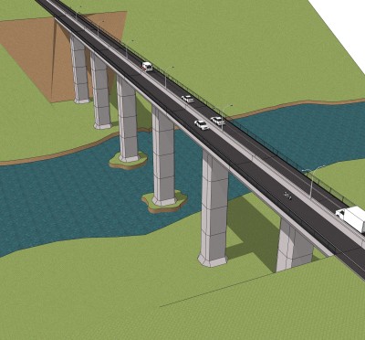 现代桥梁草图大师模型下载，sketchup桥梁su模型分享