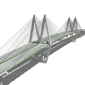 斜拉桥草图大师模型下载，斜拉桥sketchup模型分享