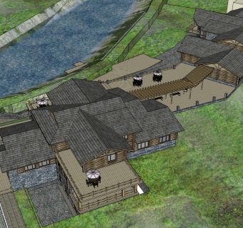 山地旅馆酒店草图大师模型下载、山地旅馆酒店su模型下载