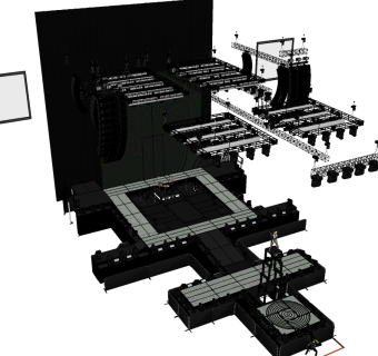 现代艺术舞台草图大师模型，舞台sketchup模型下载