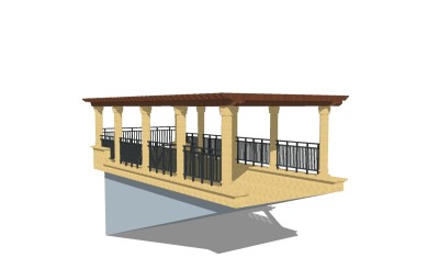 欧式地下车库入口草图大师模型，地下车库入口sketchup模型免费下载