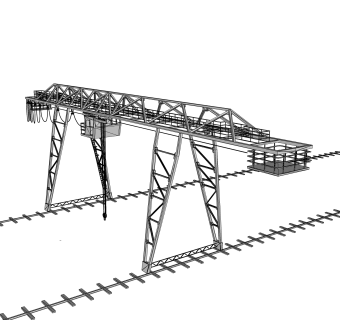 现代桁架龙门吊草图大师模型，桁架龙门吊su模型下载