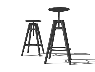 工业风吧椅组合草图大师模型，吧椅sketchup模型下载