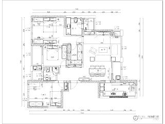 北欧三室两厅142㎡雅x尔太阳城施工图CAD图纸分享