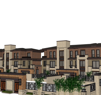 中式别墅草图大师模型，别墅sketchup模型