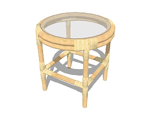 现代竹制凳子sketchup模型，竹制品草图大师模型下载