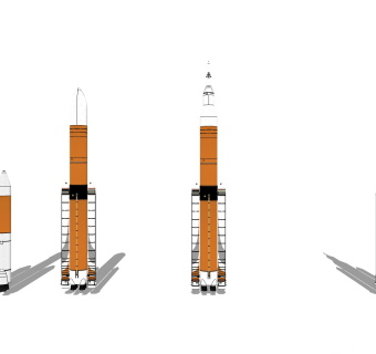 现代航空火箭草图大师模型，火箭su模型下载