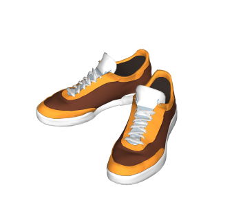 现代休闲绑带鞋草图大师模型,服装店衣架su模型下载