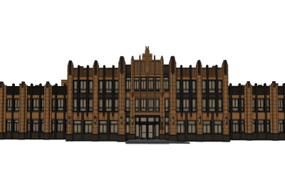 简欧建筑会所，sketchup模型免费下载