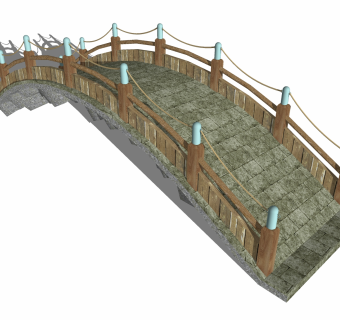 自然风拱桥草图大师模型，拱桥sketchup模型免费下载