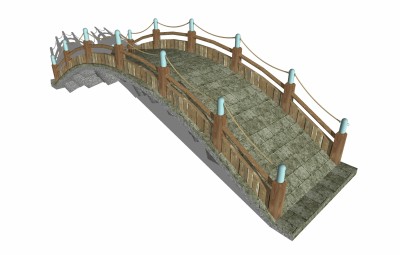 自然风拱桥草图大师模型，拱桥sketchup模型免费下载