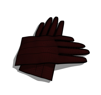 现代皮革手套草图大师模型,服装店衣架su模型下载