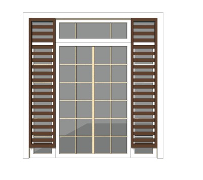现代入户门草图大师模型，实木门SU模型下载