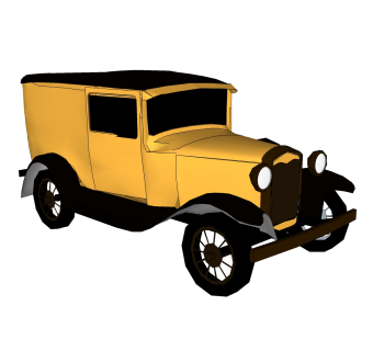 欧式复古汽车免费su模型，复古汽车sketchup模型，汽车草图大师模型素材下载