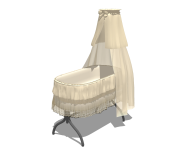 欧式婴儿床草图大师模型，婴儿床skb文件下载