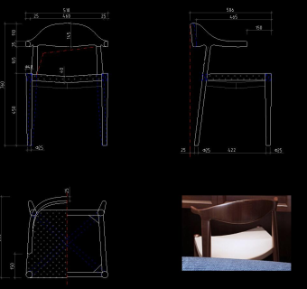 新中式椅子家具图库CAD图纸