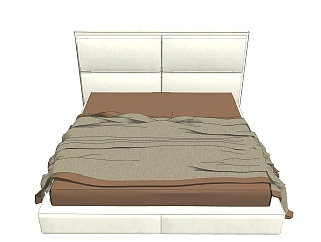 现代简约<em>沙发</em>床草图大师模型，<em>双人</em>床SKP模型下载