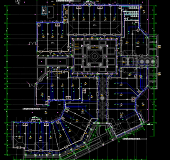 奥X莱斯商业广场电气CAD施工图，广场电气CAD图纸下载