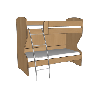 现代上下儿童床草图大师模型，儿童床su模型下载