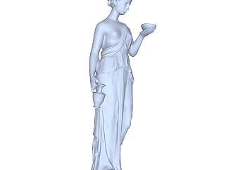 石膏欧式女神雕塑su模型,摆件草图大师模型下载
