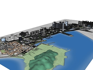 <em>现代城市</em>规划设计草图大师模型，城市规划sketchup模型