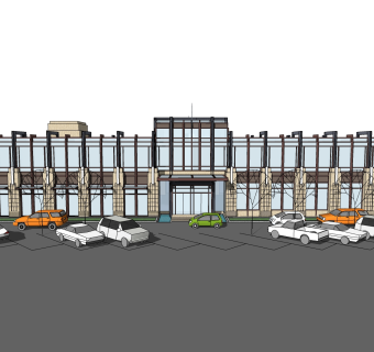 中式休闲建筑会所模型，sketchup模型免费下载