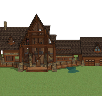 现代别墅草图大师模型下载，别墅SKP模型下载