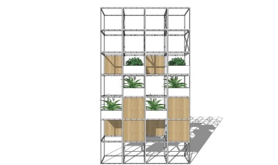 简约置物架草图大师模型，置物架sketchup模型下载