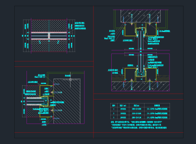 玻璃隔断安装节点cad图纸，玻璃隔断节点施工图纸下载