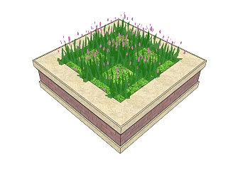 现代方形树池草图大师模型下载， 树池坐凳su模型下载