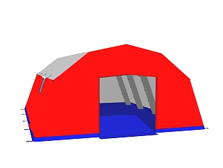 现代简约户外帐篷skp模型，帐篷skb文件下载