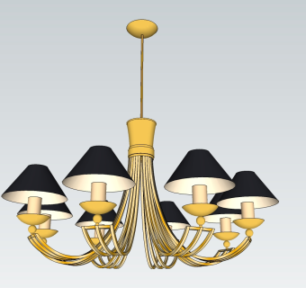 欧式吊灯草图大师模型，吊灯sketchup模型下载