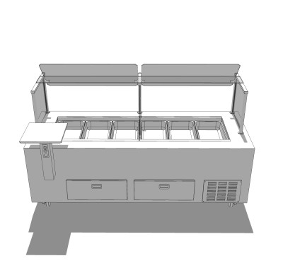 现代餐车草图大师模型，餐车SKB文件下载