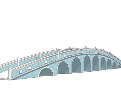 拱桥草图大师模型下载，sketchup拱桥模型分享