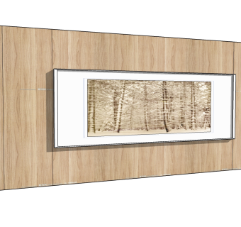 新中式背景墙su模型，背景墙sketchup模型下载