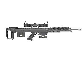 <em>德国</em>DSR-1狙击步枪草图大师模型，步枪SU模型下载