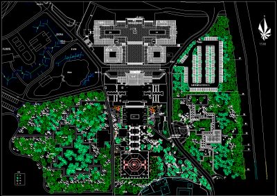 古寺庙园林建筑施工图，寺庙CAD建筑图纸下载