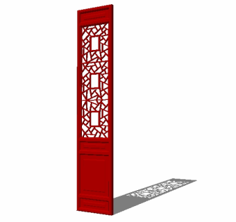 中式格栅屏风草图大师模型，格栅sketchup模型下载
