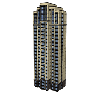 欧式住宅楼草图大师模型，住宅楼sketchup模型下载
