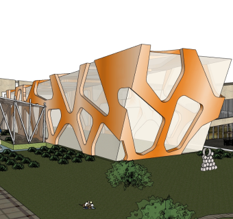 现代售楼处skb模型分享，售楼中心SU模型下载