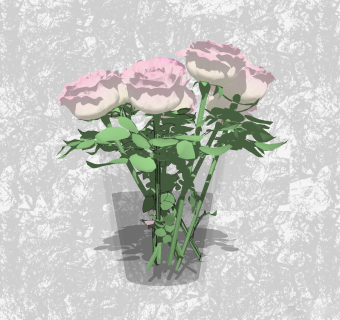 洋桔梗插花草图大师模型，花瓶花艺sketchup模型下载