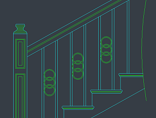 原创楼梯栏杆CAD图库，楼梯栏杆CAD图纸下载