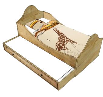 北欧风婴儿床草图大师，婴儿床skb文件下载