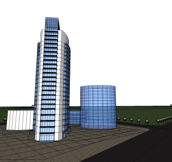 现代酒店草图大师模型下载、现代酒店su模型下载