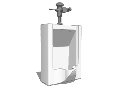 现代小便器sketchup模型，便器草图大师模型下载