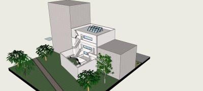 柯布西耶普拉内克斯住宅草图大师模型下载、普拉内克斯su模型下载