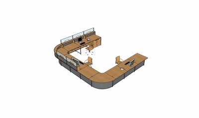    现代前台接待草图大师模型，前台sketchup模型下载